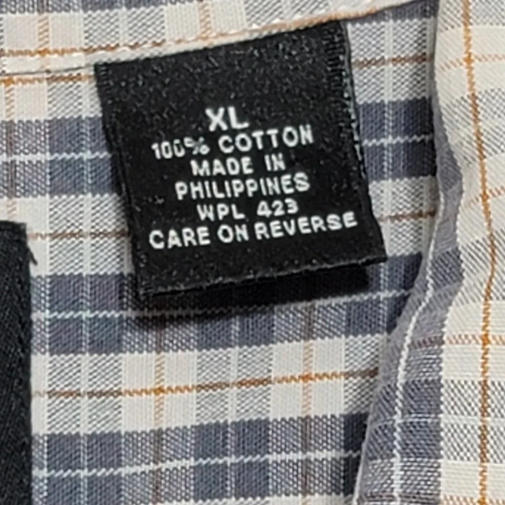 Levis Mens Shirt Size XL Button-Up Gray Plaid Silvertab